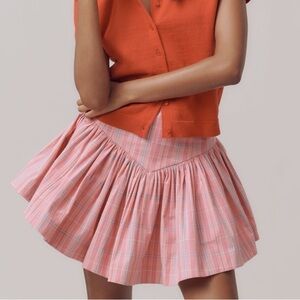 ANTHROPOLOGIE➕Maeve Basque-Waist Flirty Mini Skirt NWT